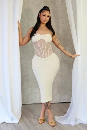 Elaine Mesh Lace Corset Dress Chic casual