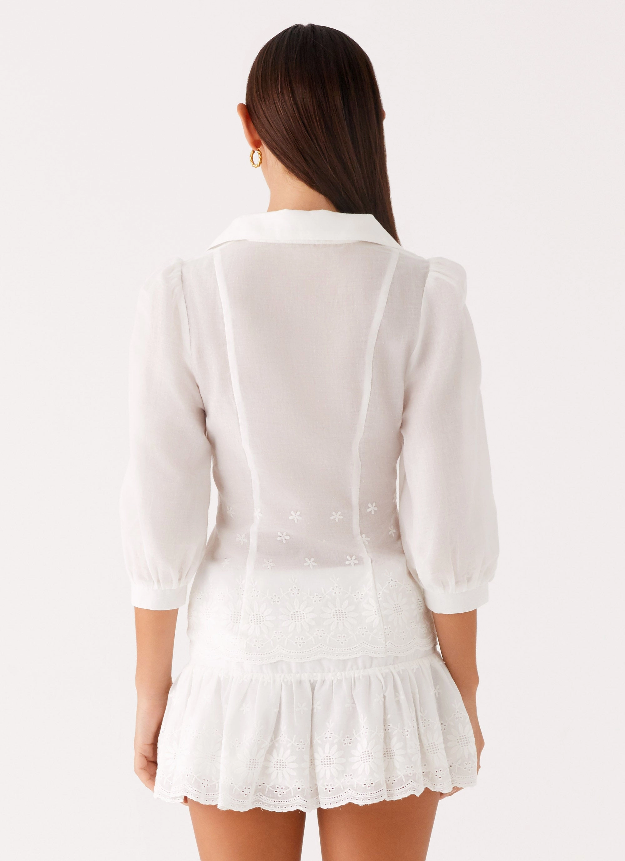 Sync Love Broderie Mini Skirt - White Maternity Friendly