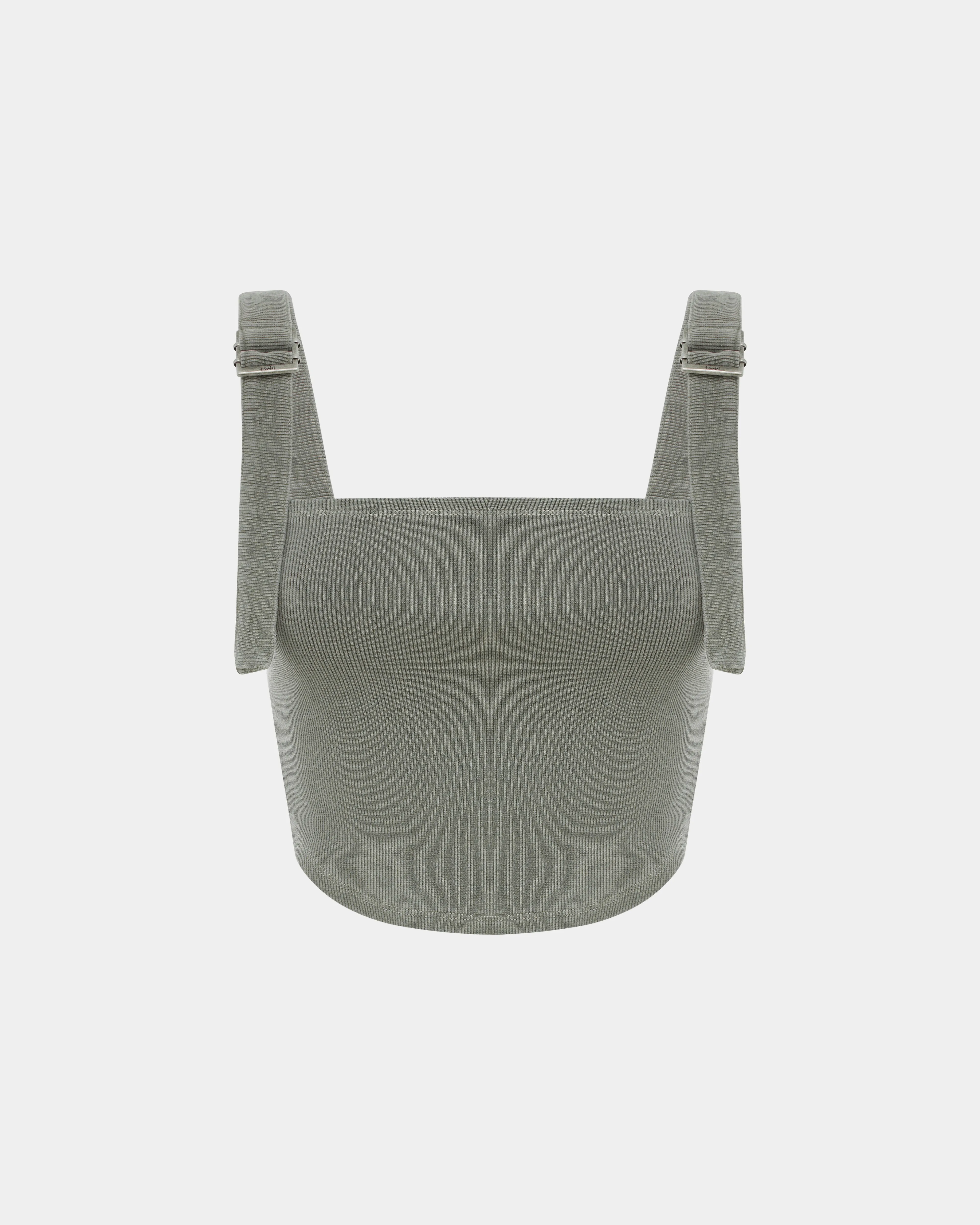 SYNDICATE BUCKLE TANK ASH EcoFriendlyMaterials Chic Tee