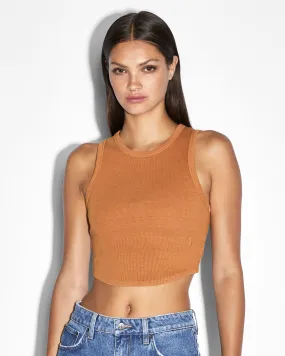 StretchFit Design SYNDICATE TANK CARAMEL Weighted Hem Stabilization