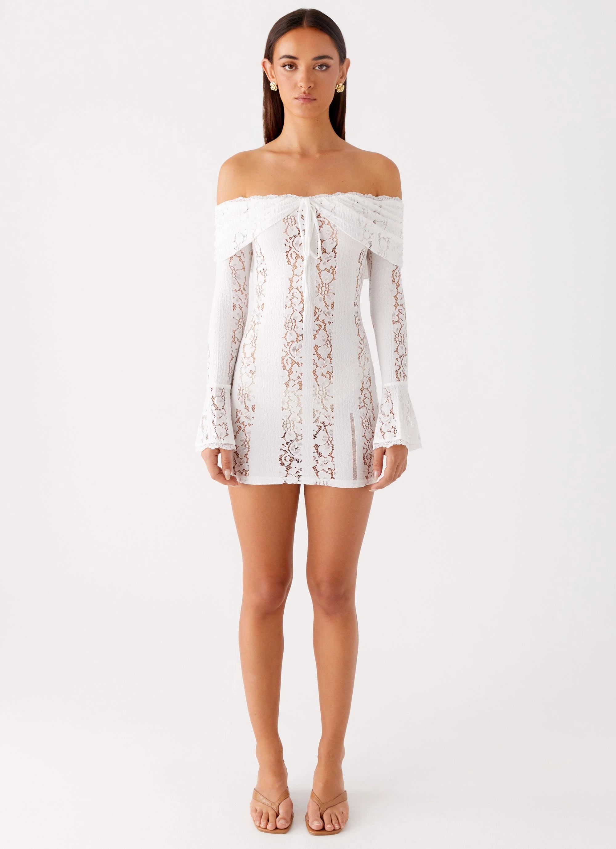 Syvanna Lace Mini Dress - White Trendy Appeal