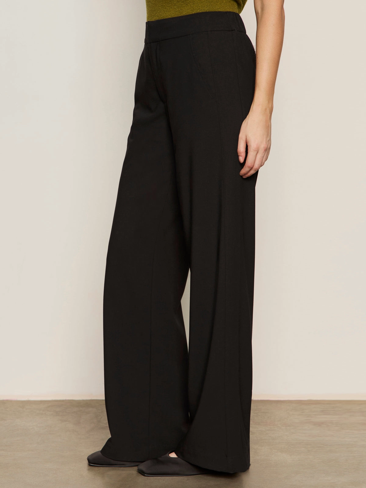 Bound Edges Modern Gab Trouser Black