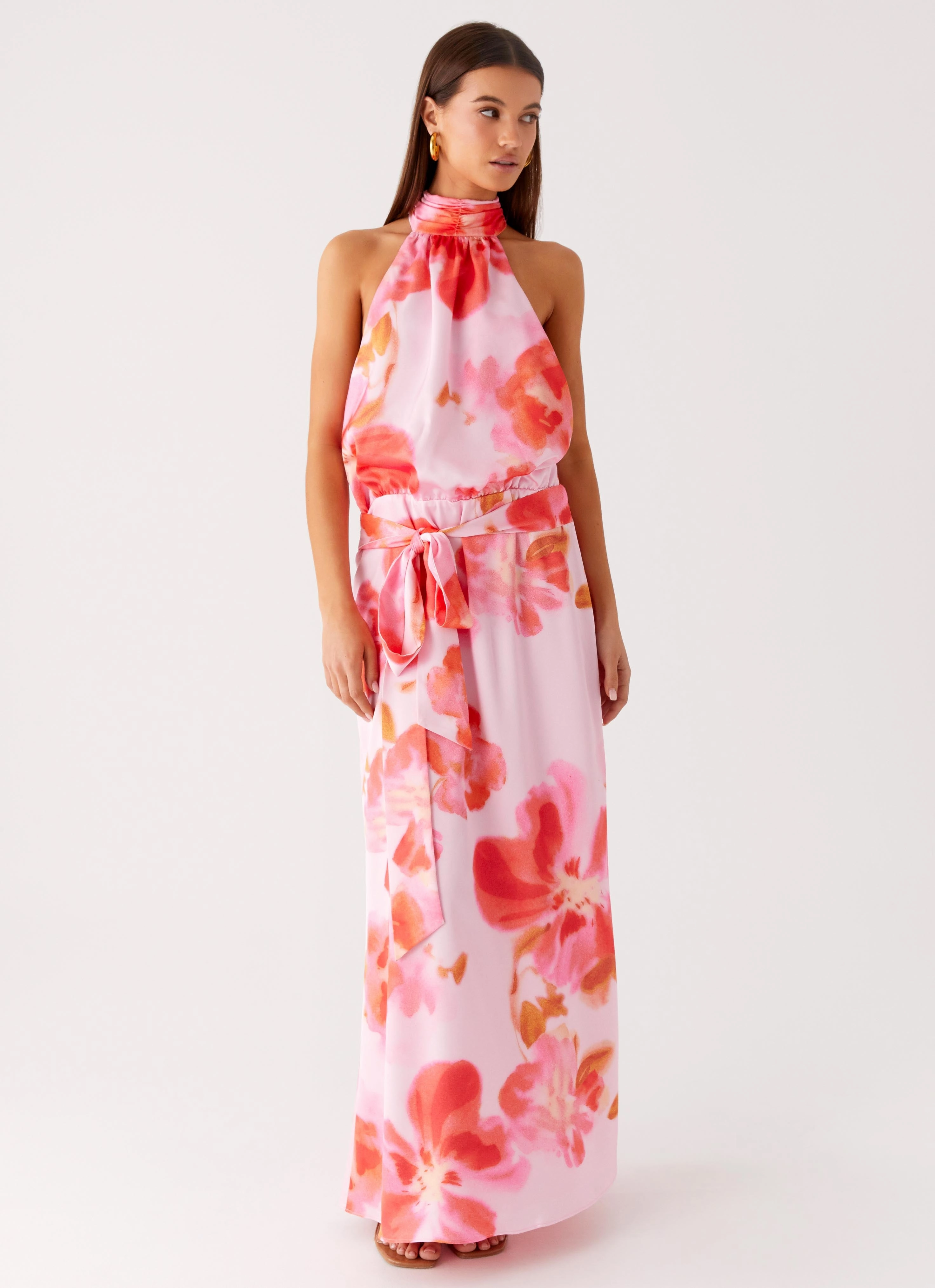 Diablo Backless Maxi Dress - Blushing Blossom Chic Energy