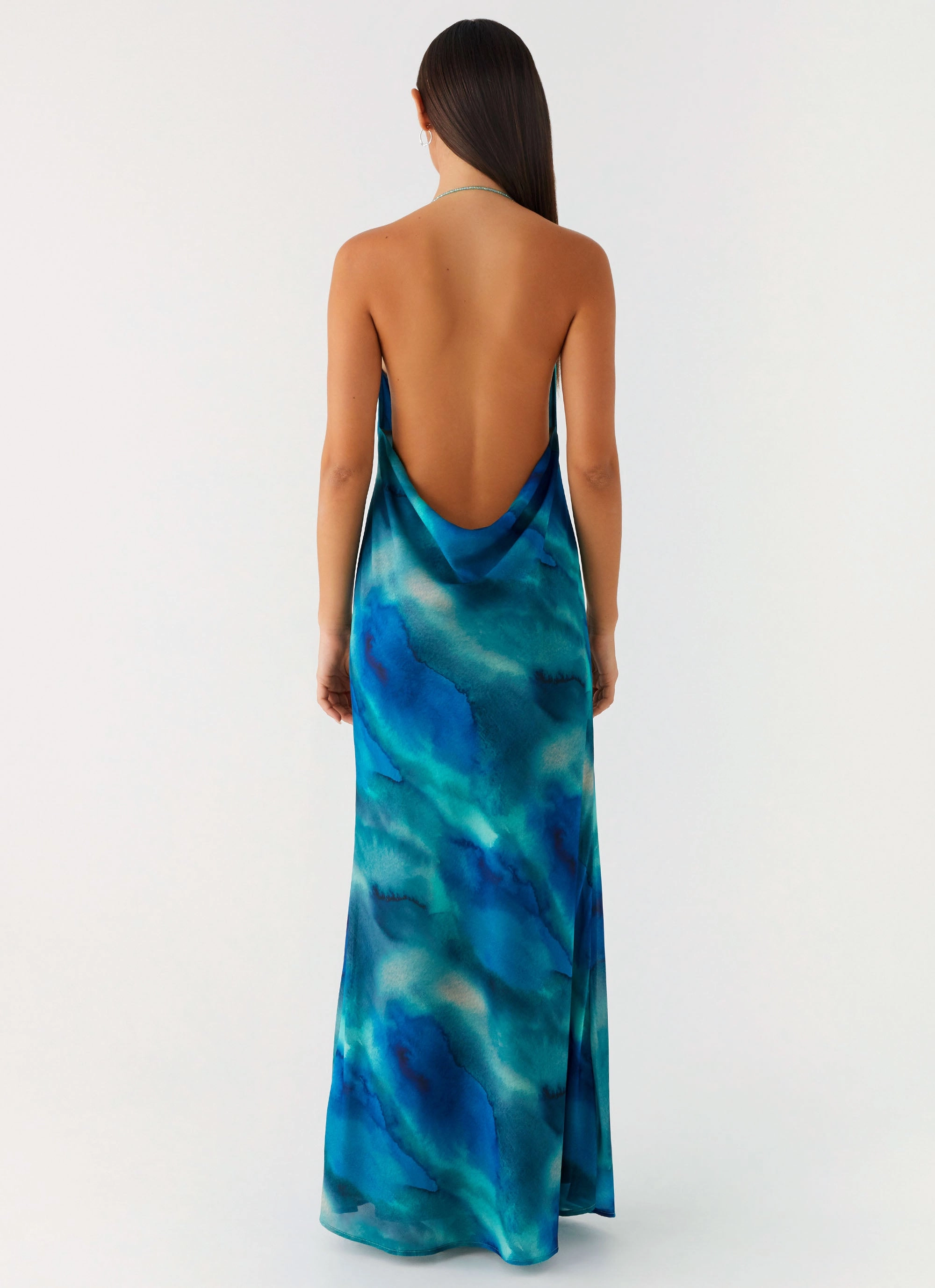 Minimal Cut Journey Maxi Dress - Blue Tie Dye
