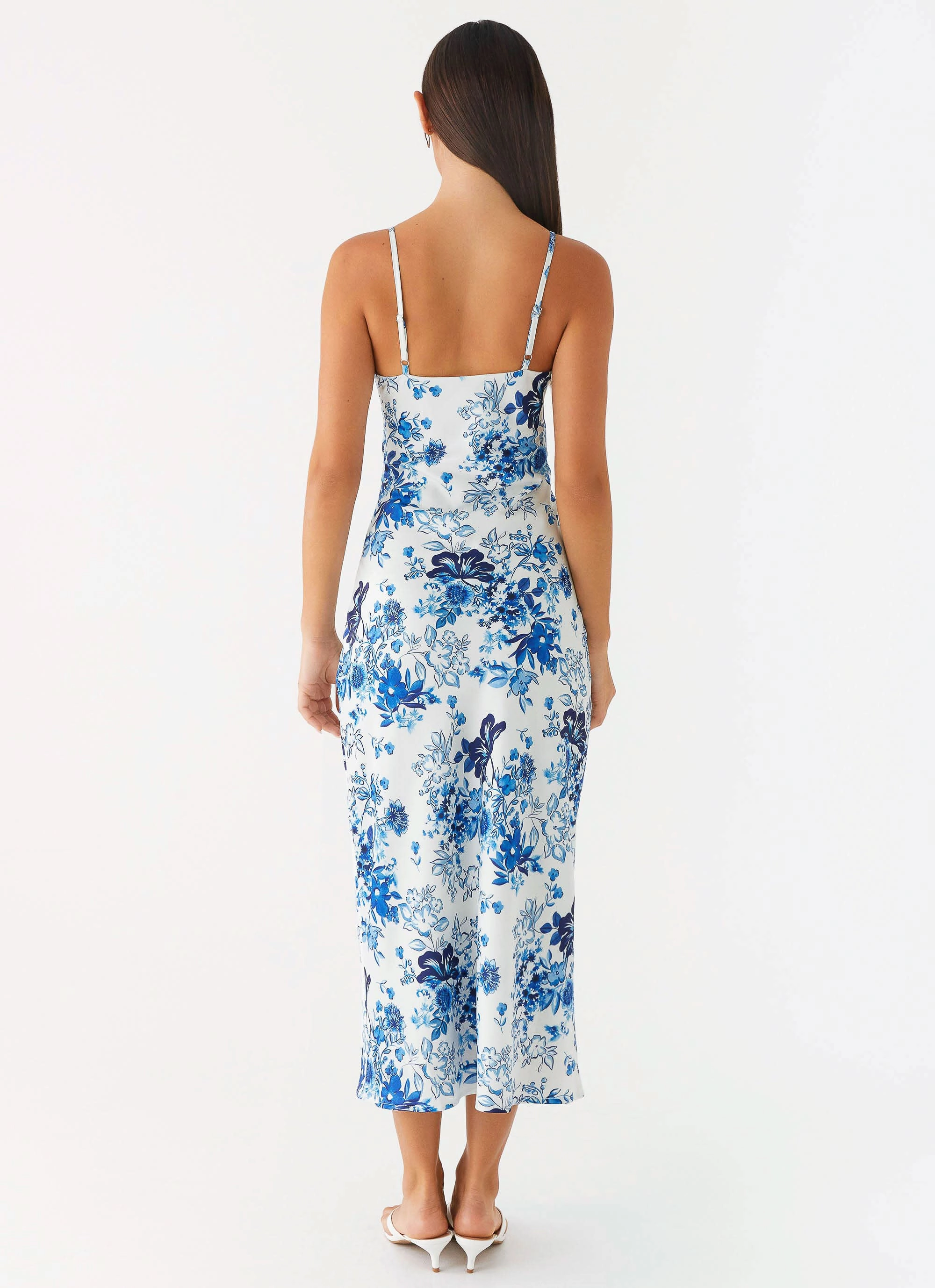 Take Chances Midi Dress - Serene Sky Floral spring fashion Air Layer
