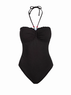 Anti Fade Dye Talia One Piece In Black Texture