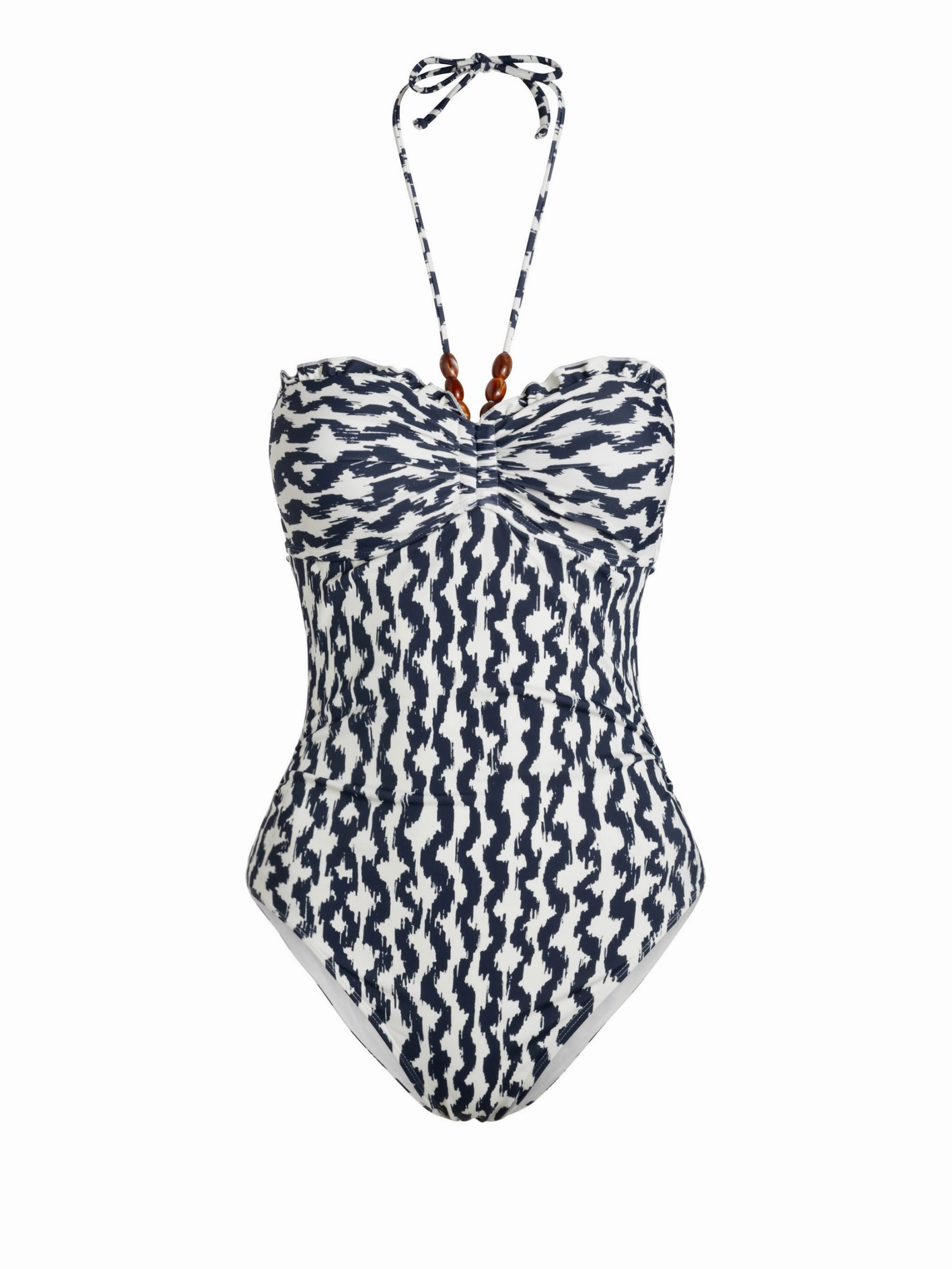 Talia One Piece In Elysia Waves Retro Swim Two Piece