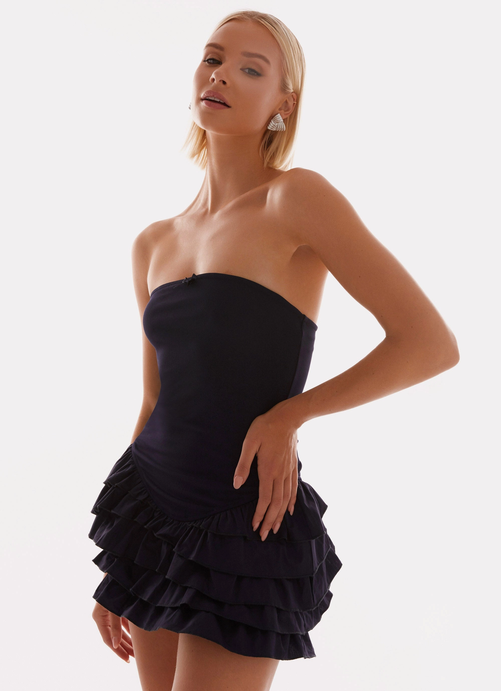 Tamay Mini Dress - Navy Weekend Style Timeless Piece