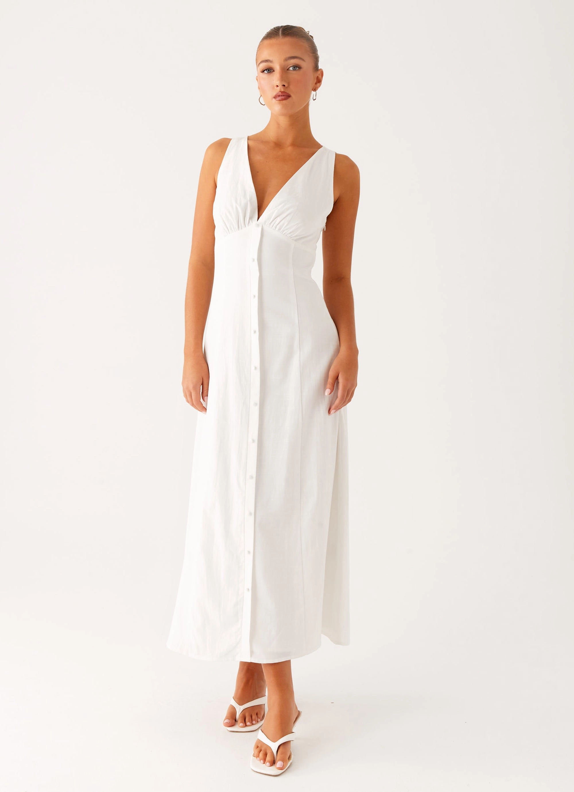 Fresh Form Tamsin Linen Maxi Dress - White