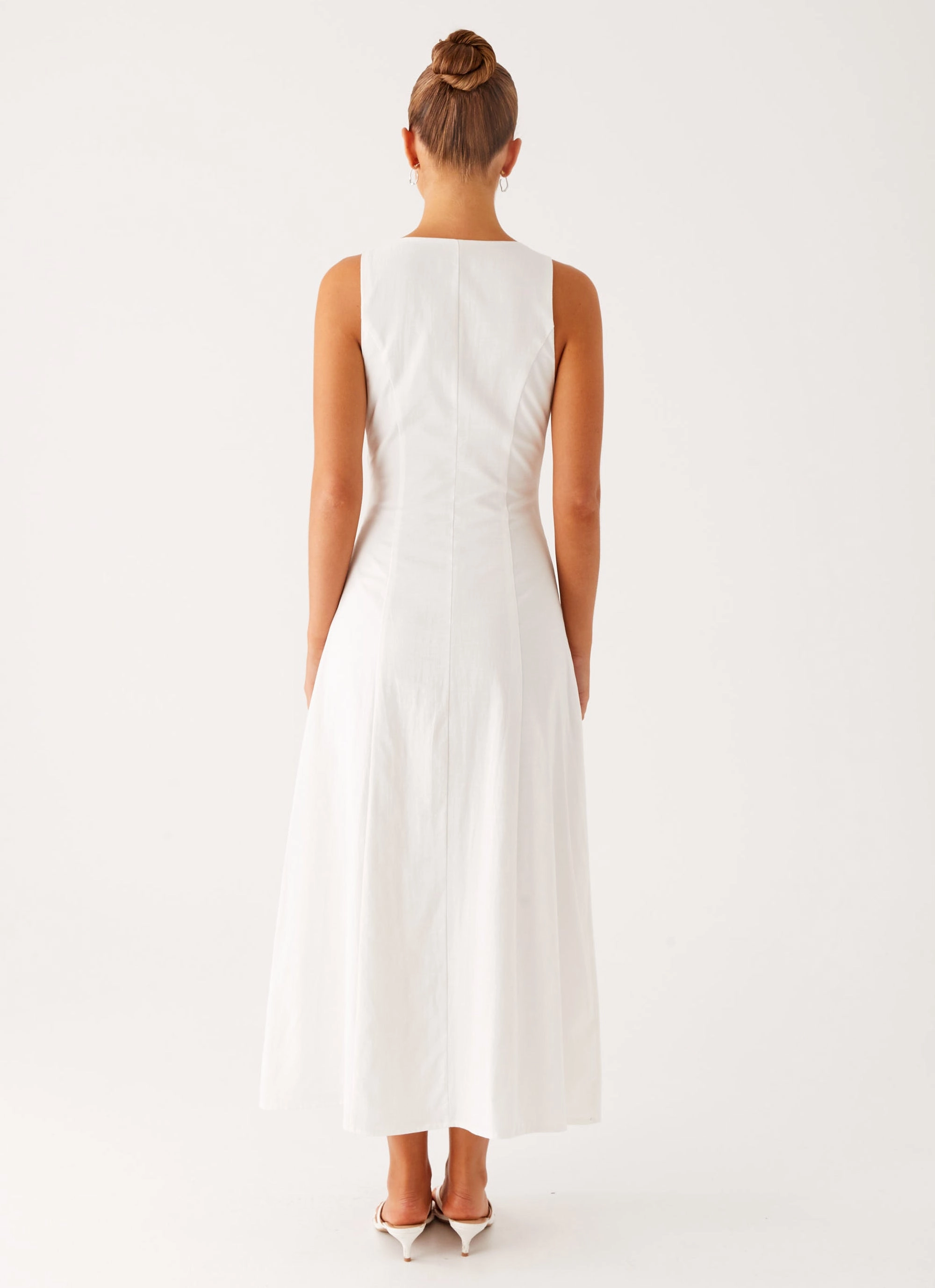 Tamsin Linen Maxi Dress - White Evening Tone