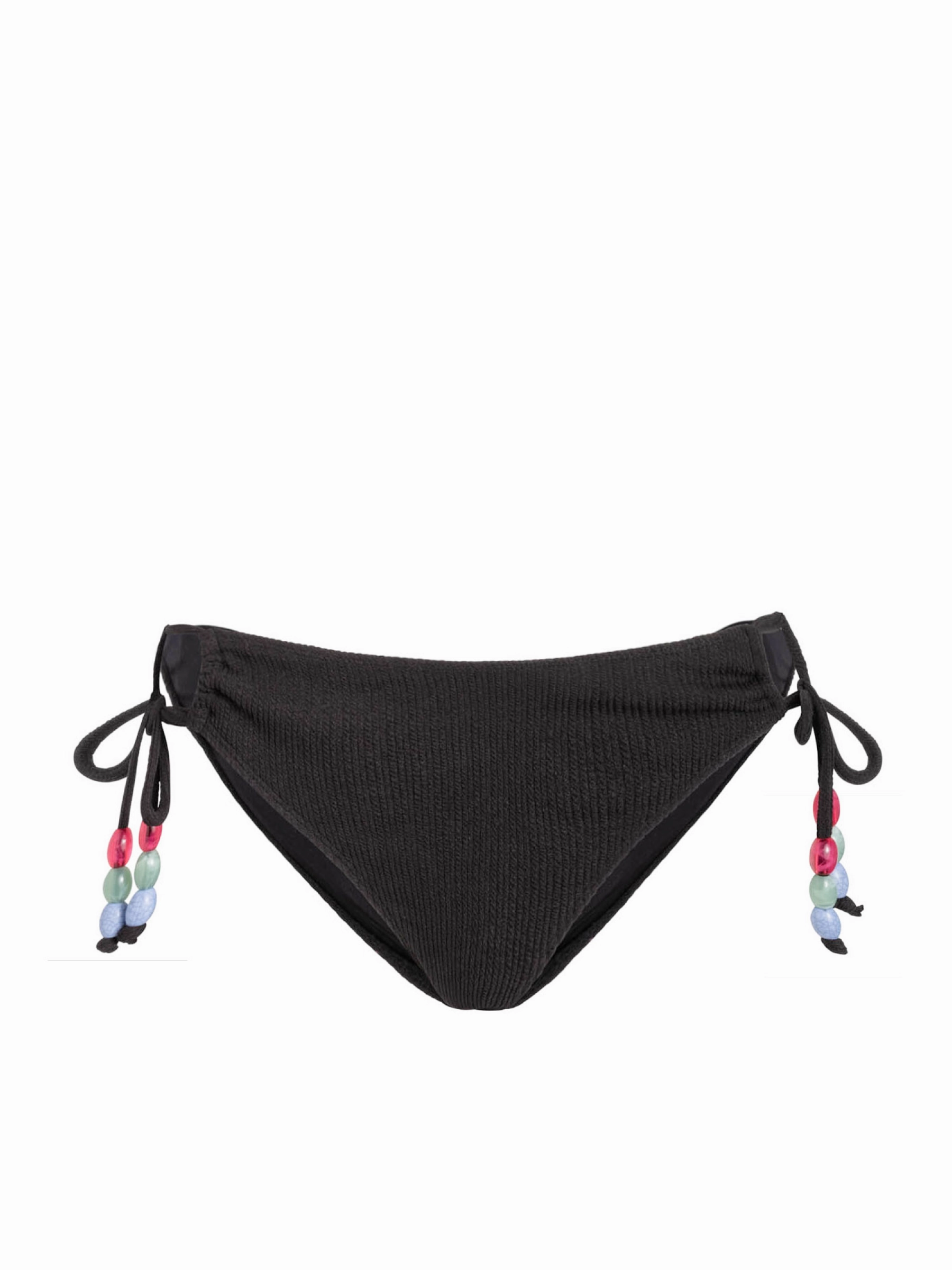 Multi Panel Ergonomic Cut Triangle Top Taryn Bottom In Black Texture