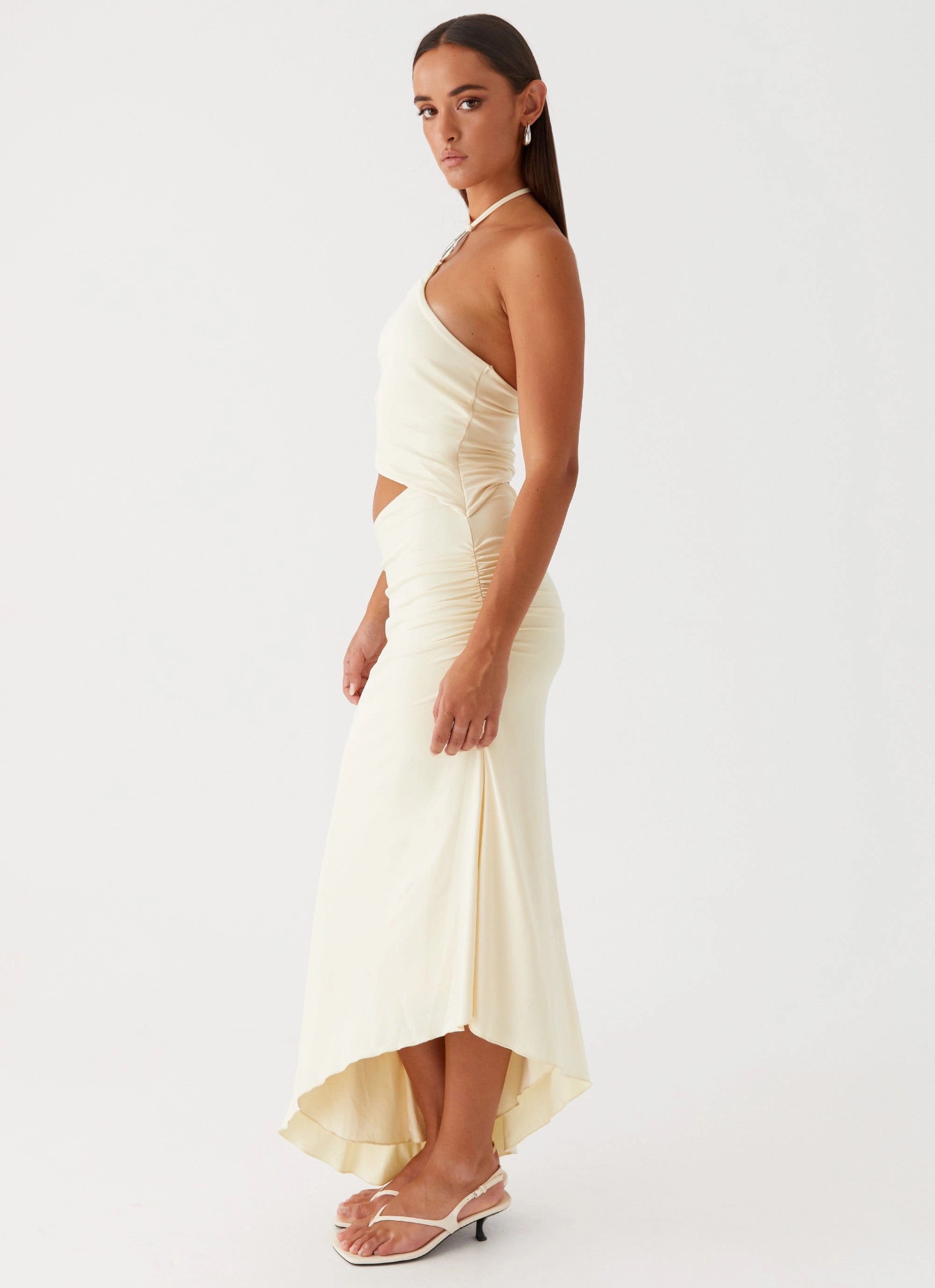 Tasha Maxi Dress - Lemon Cool Motion Texture Feel