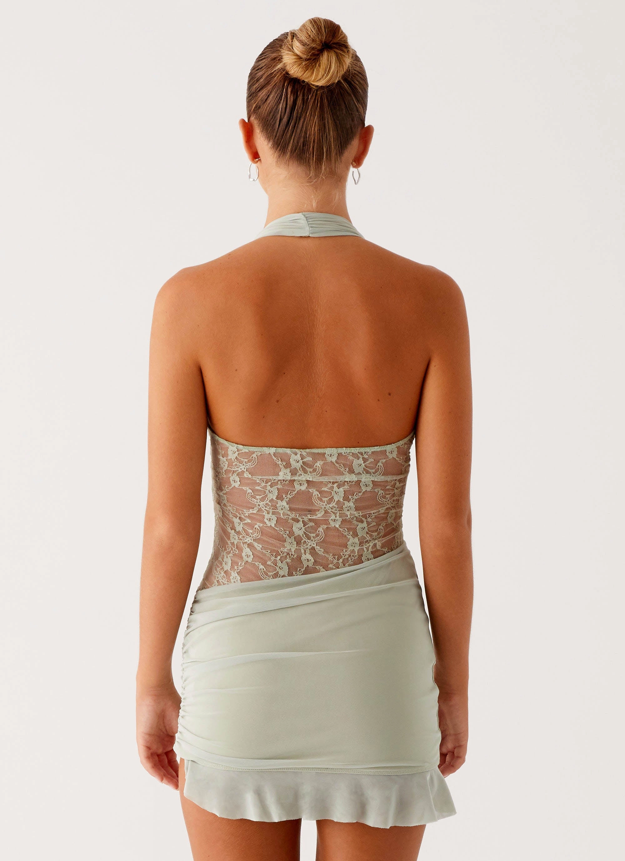 Easy Pairing Tate Mesh Mini Dress - Sage