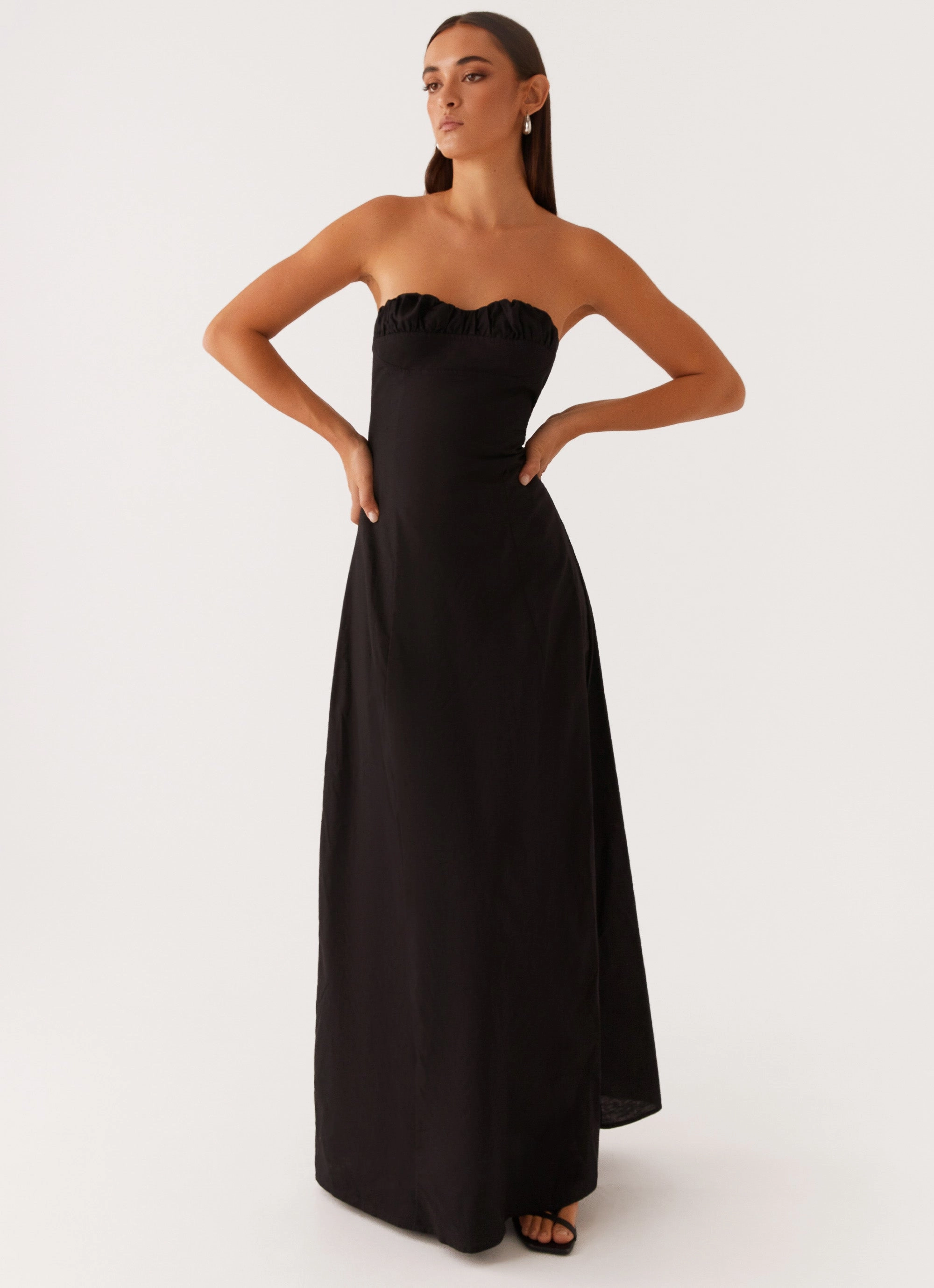 Tayla Linen Maxi Dress - Black Art Inspired