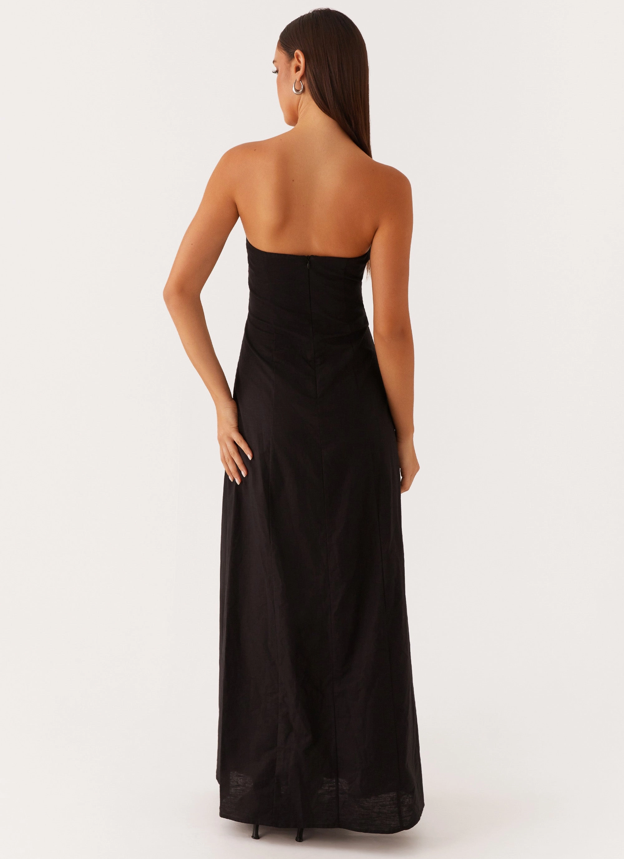 Practical-Style Tayla Linen Maxi Dress - Black