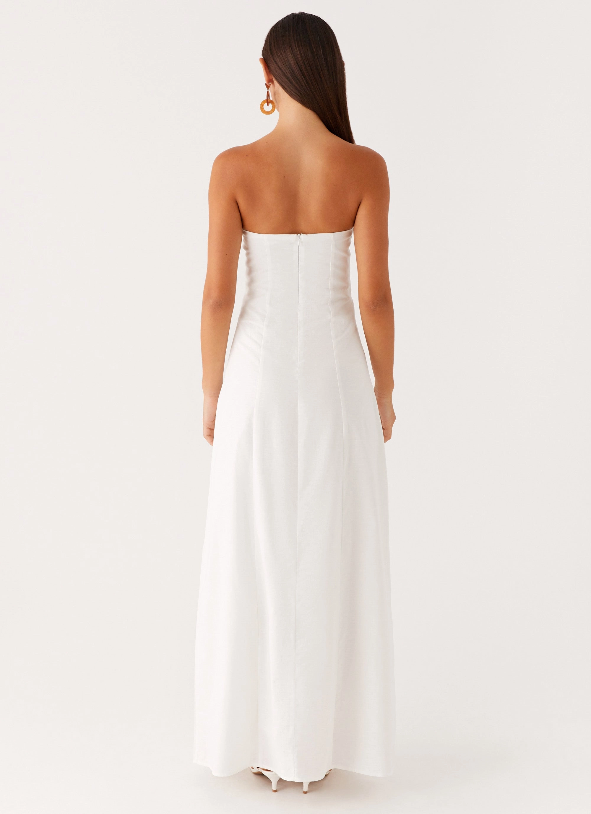 Tayla Linen Maxi Dress - White windproof Silk Shine