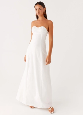 Tayla Linen Maxi Dress - White All Look