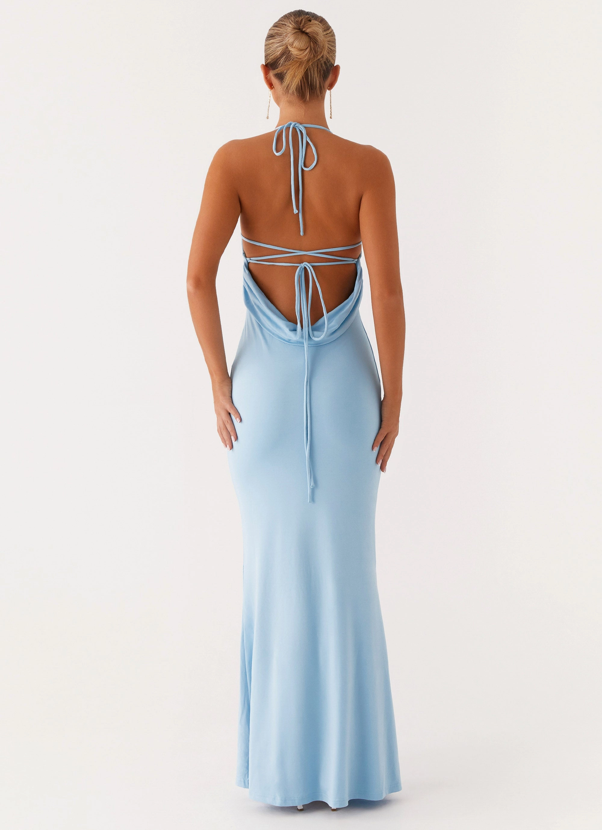 Talk About Us Maxi Dress - Blue Sharp Detail Luxe Look