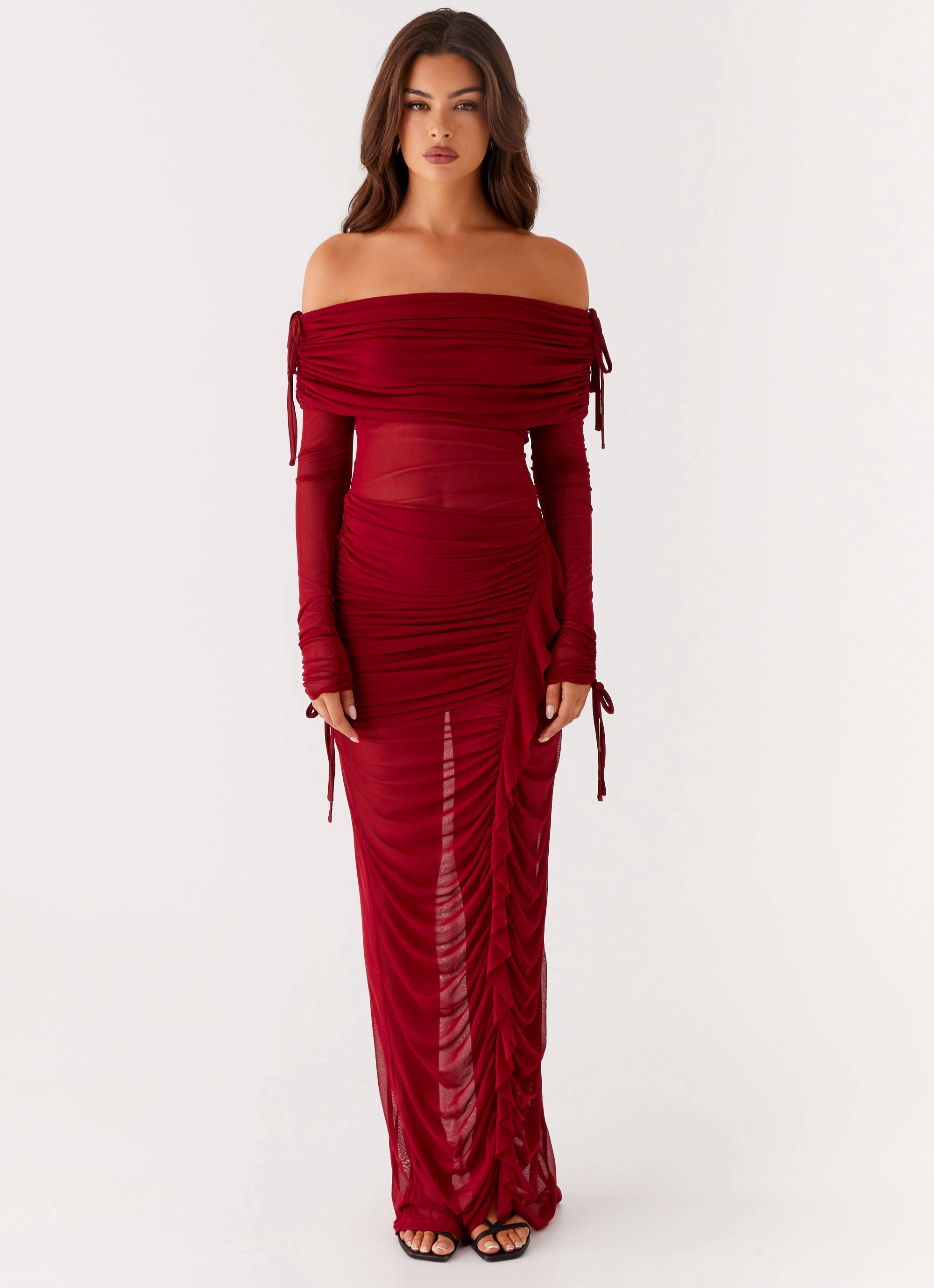 Casual Edge Casual Days Teala Mesh Maxi Dress - Red