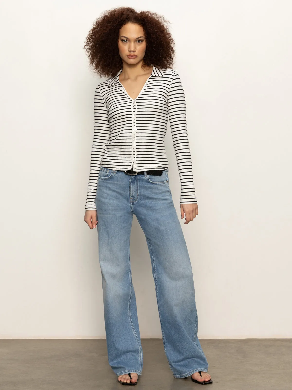 ThermalRegulationLayer Daydreamer Knit Shirt Chalk / Black Stripe