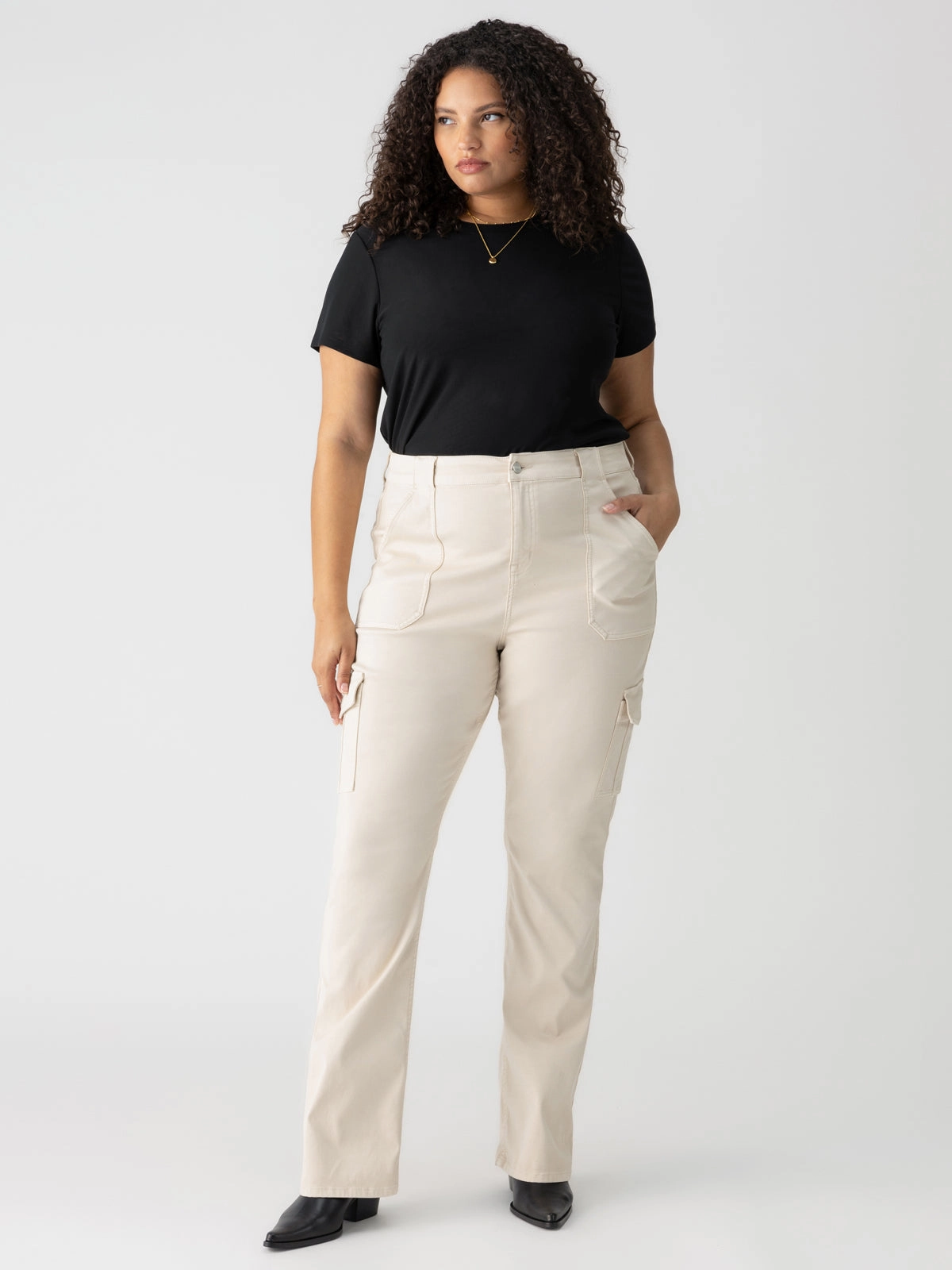 Comfortable Fabric BiodegradableFabric Sculpted Hayden Bootcut Standard Rise Pant Toasted Almond Extended Sizing