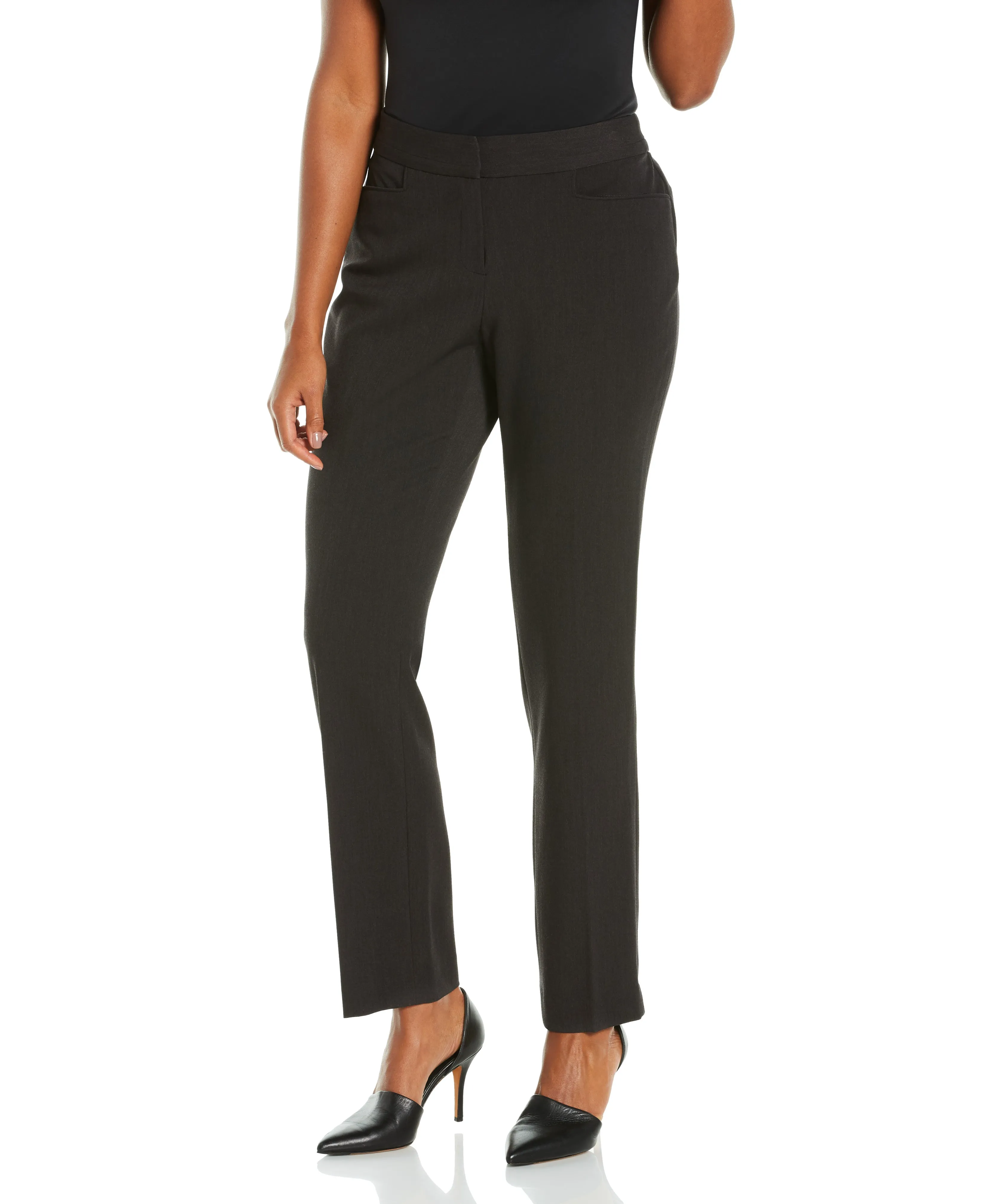 Timeless Comfort Wear Gabardine Straight Leg Pant - Curvy Fit