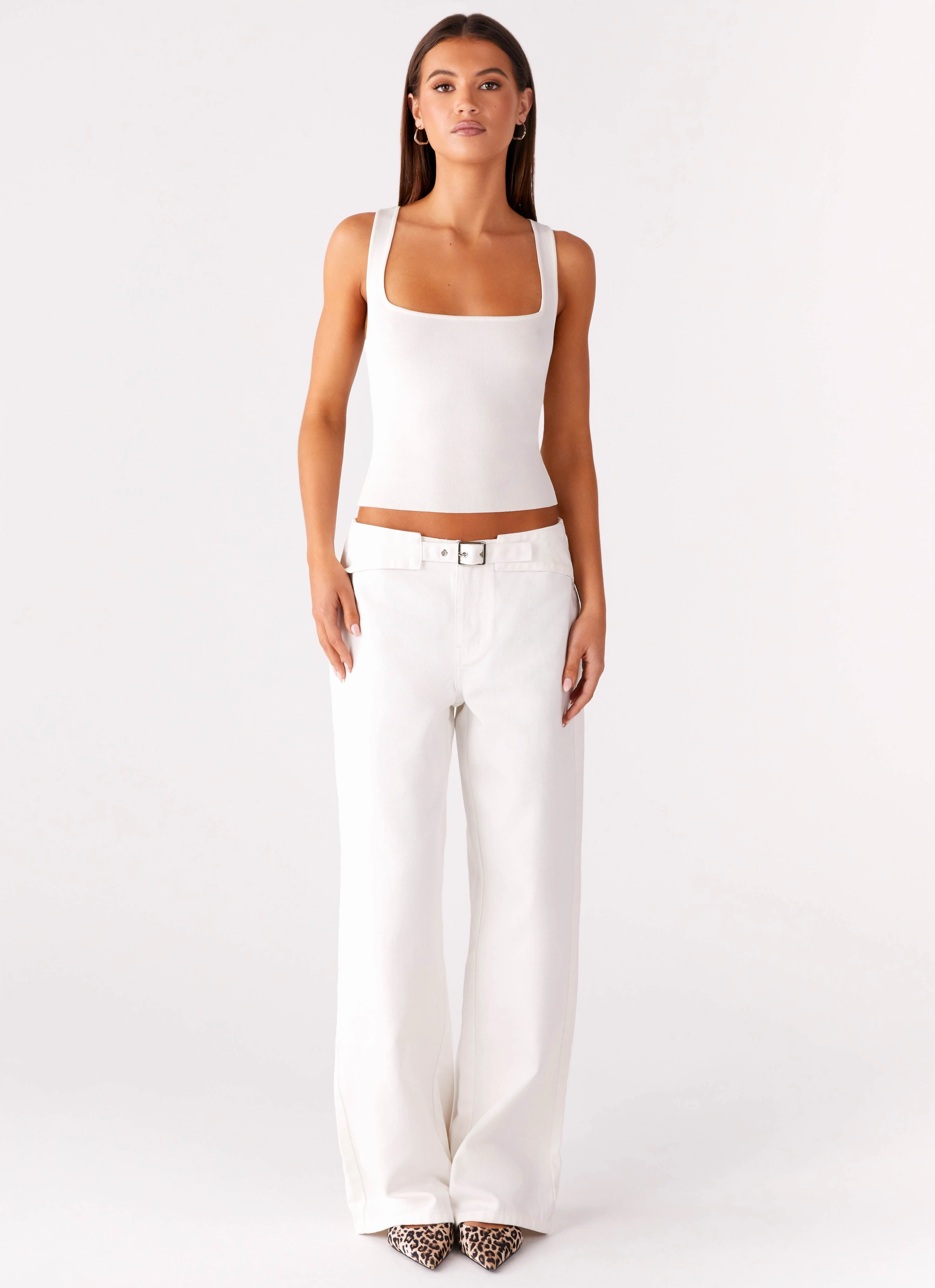 Texas Low Rise Jeans - White Layered Look