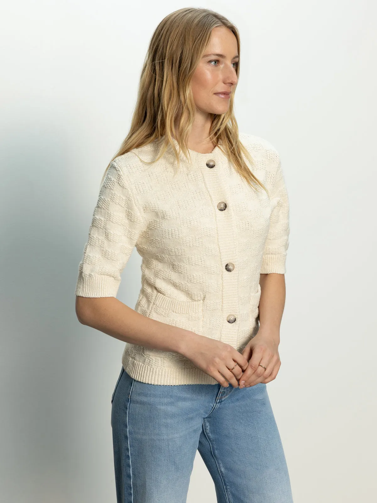 Everyday Look Textured Knitted Jacket Eco Natural