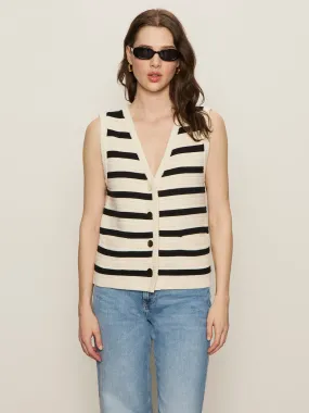 Textured Sweater Vest Macrame/ Black Stripe MeshVentilation