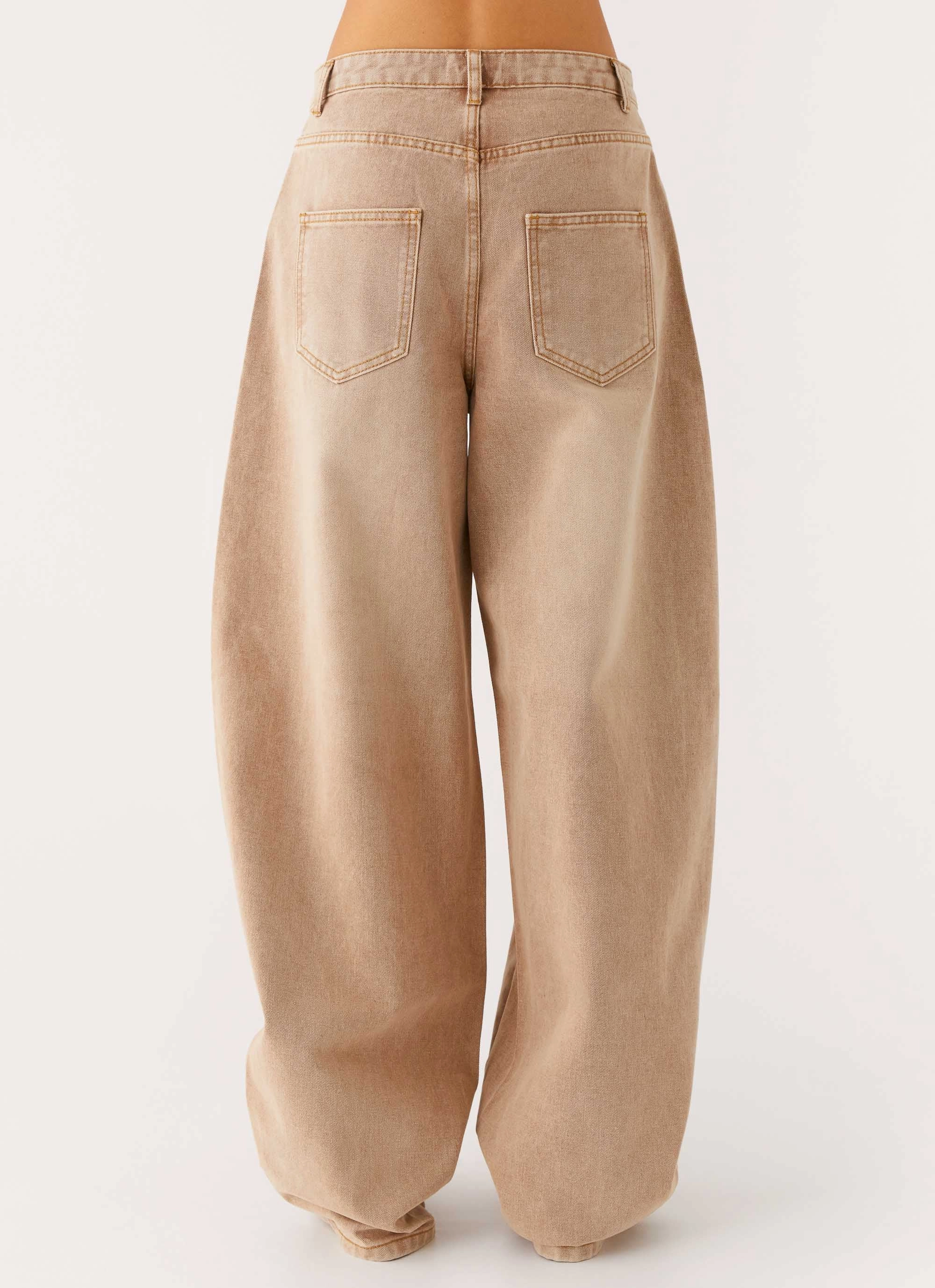 Khalil Baggy Jeans - Tan Style Statement Elegant Urban Explorer Athlete Fit