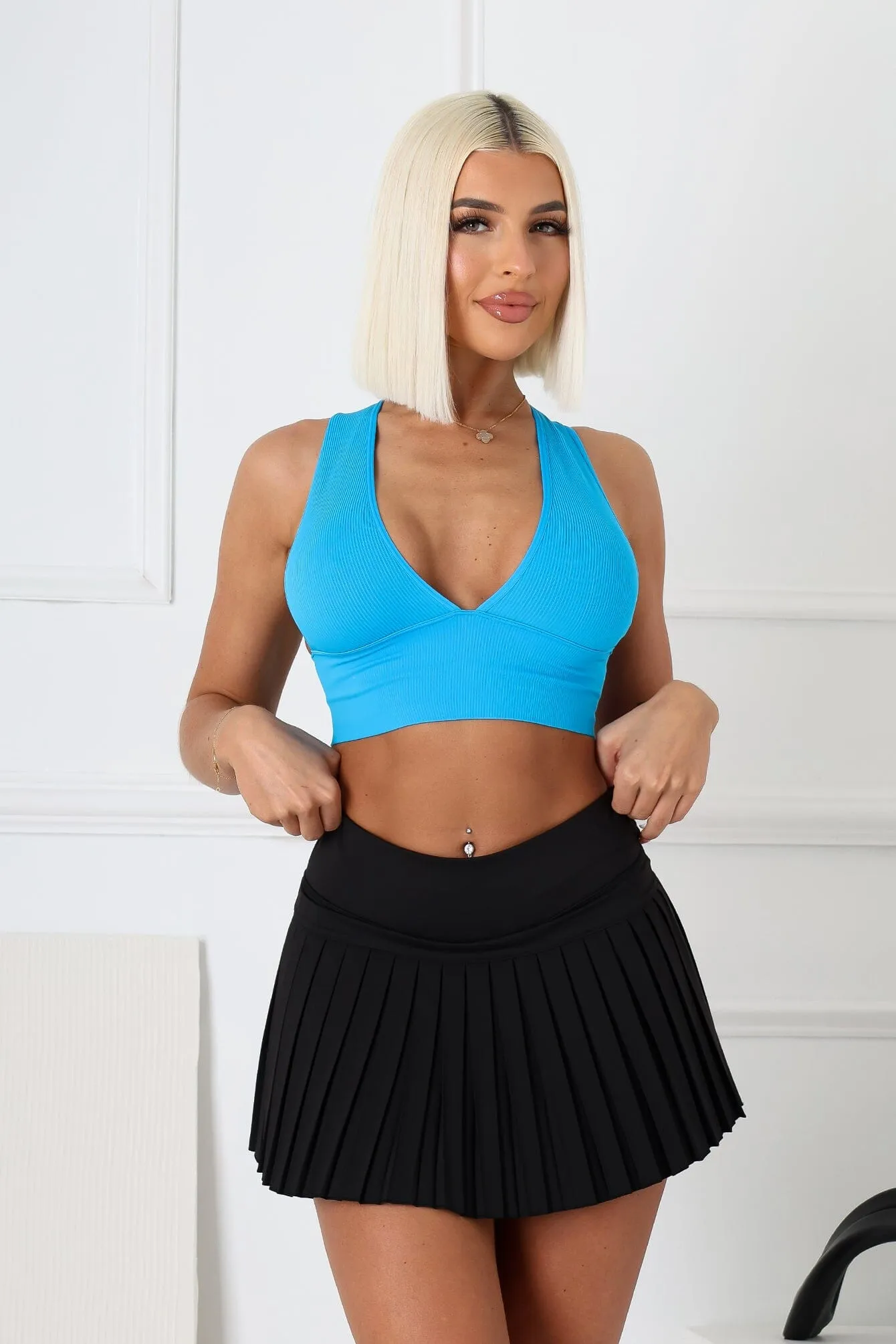 The Baby Ribbed Deep V-Neck Top FourWayStretch ResilientStretch