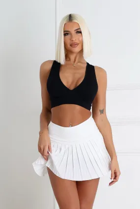 The Baby Ribbed Deep V-Neck Top SeamlessKnitConstruction