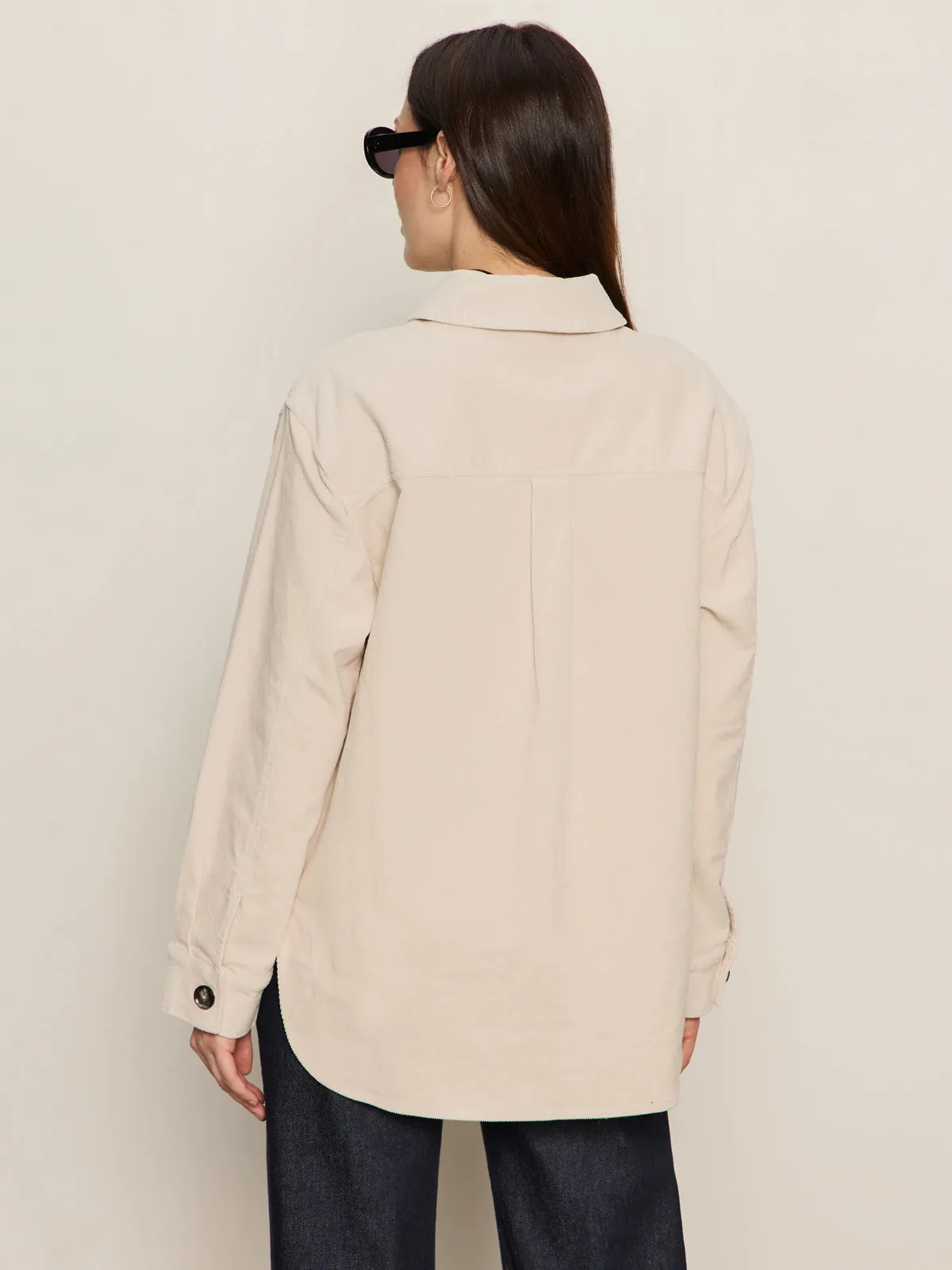 The Corduroy Shacket Mother Of Pearl FlexibleCuff Activewear Top
