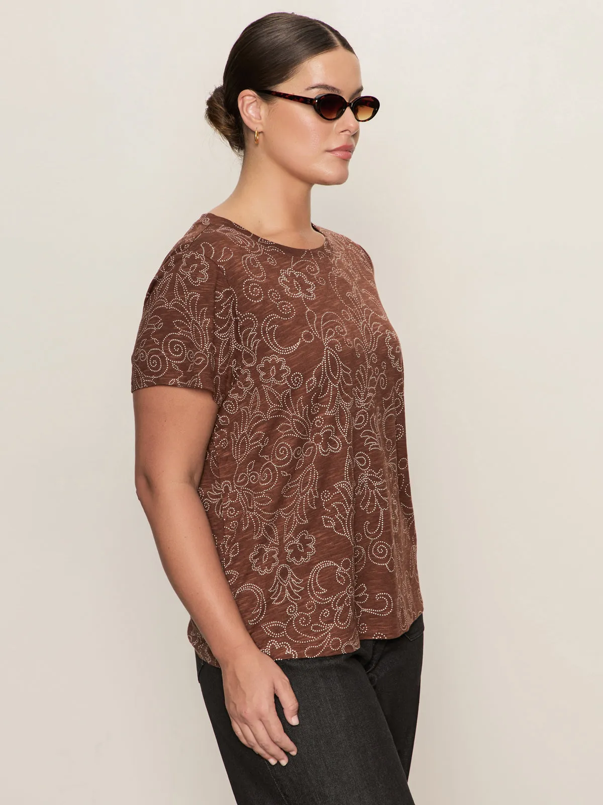 Tunic top Midweight Four Way Stretch The Perfect Tee Boheme Extended Sizing