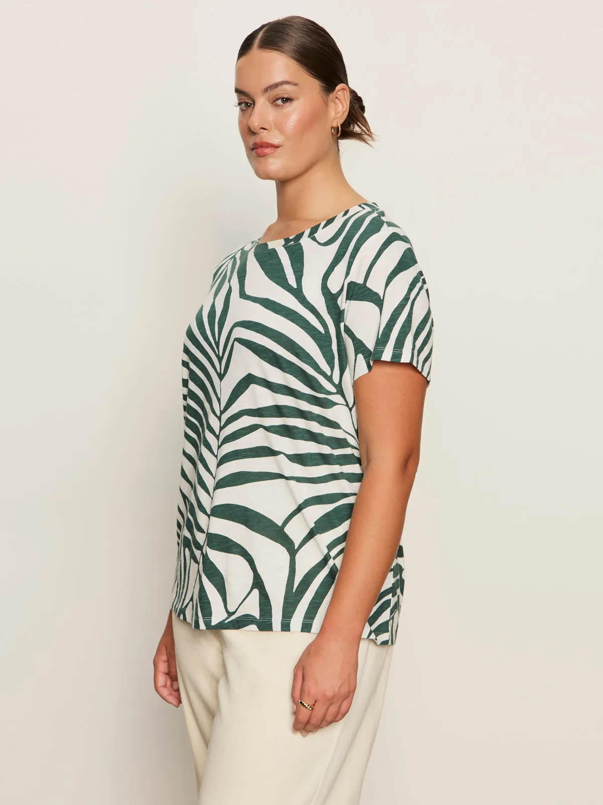 Double Stitched Seams MinimalistSilhouette The Perfect Tee Green Oasis Extended Sizing