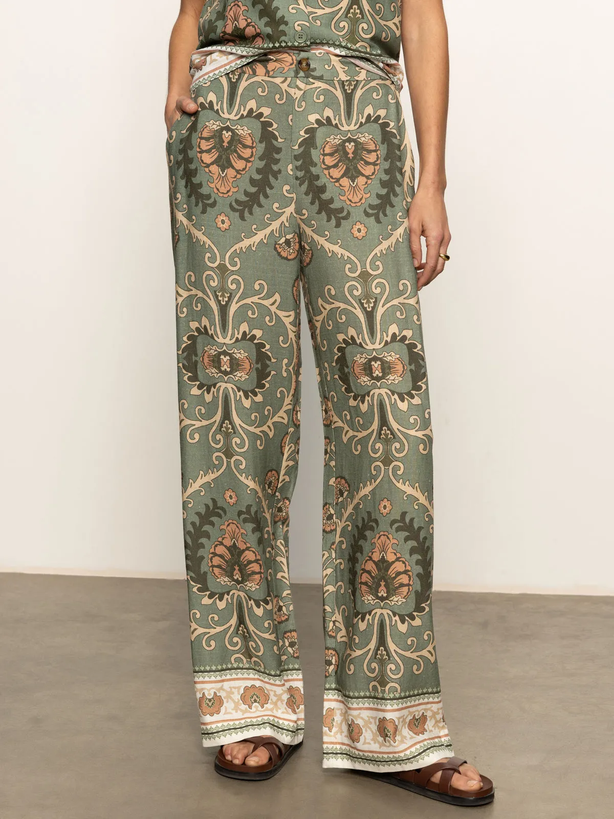 Low Profile The Soft Semi High Rise Trouser Mezzo Sage