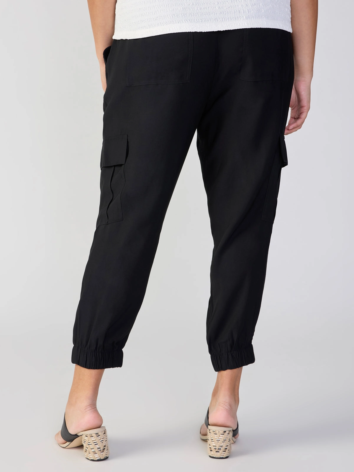 The Harmony Semi High Rise Pant Black Extended Sizing Tapered Cut