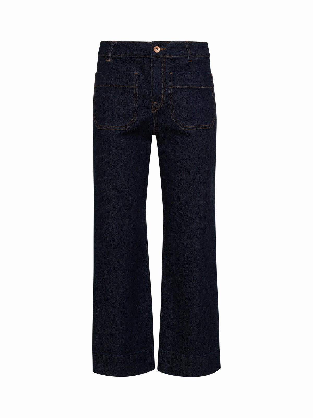 Layered Hem Detailing PreShrunkFabric The Marine Standard Rise Denim Pant Magnetic