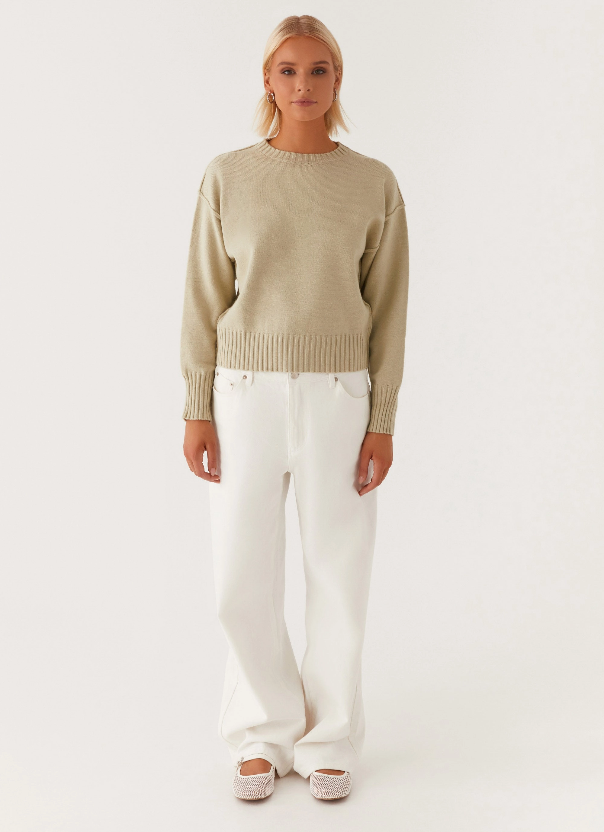 On Duty Layer Thelma Oversized Knit Sweater - Pastel Green