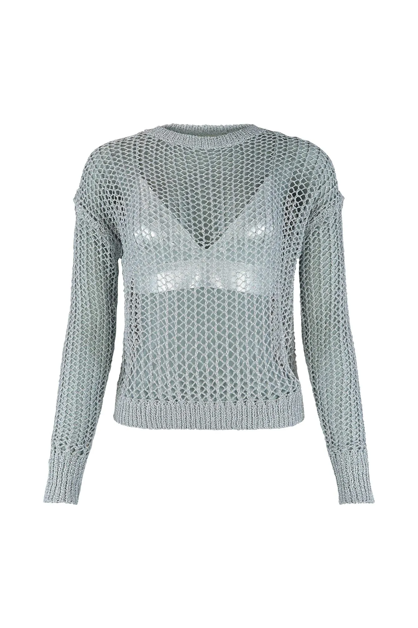 Lights Out Metallic Net Top SeamlessDesign Quick Dry Material