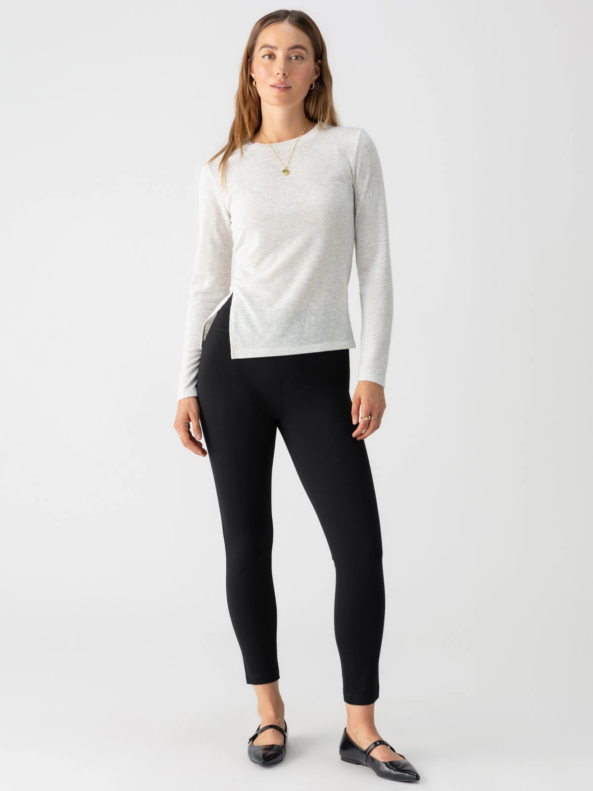 Formal Blouse Runway Semi High Rise Legging Black