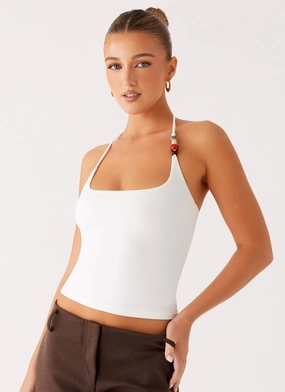 SoftKnit WrinkleResistant Fabric Palm Beach Top - Ivory
