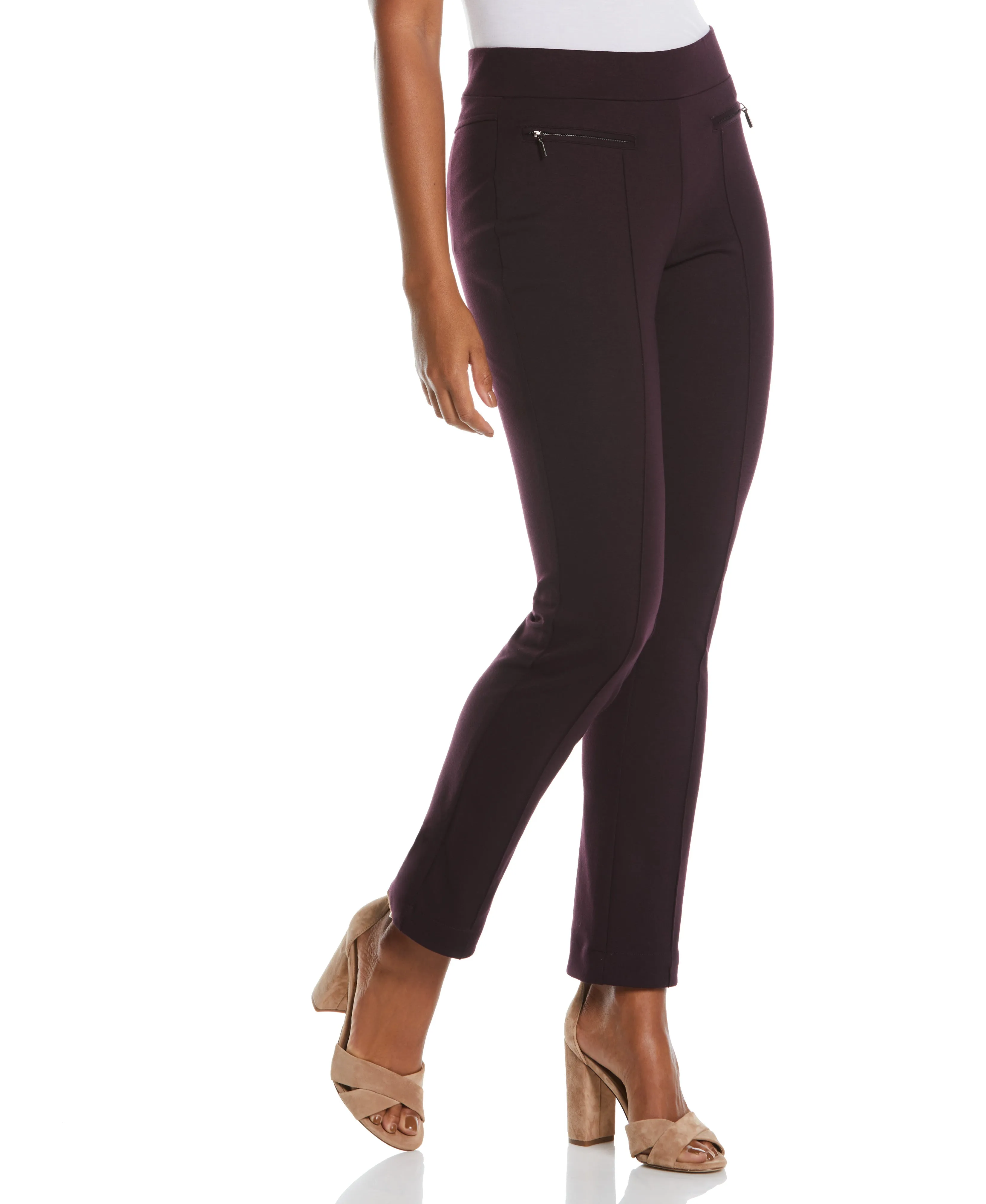 Comfy Vibes Flattering Fit Ponte Knit Slim Leg Pant - Comfort Fit