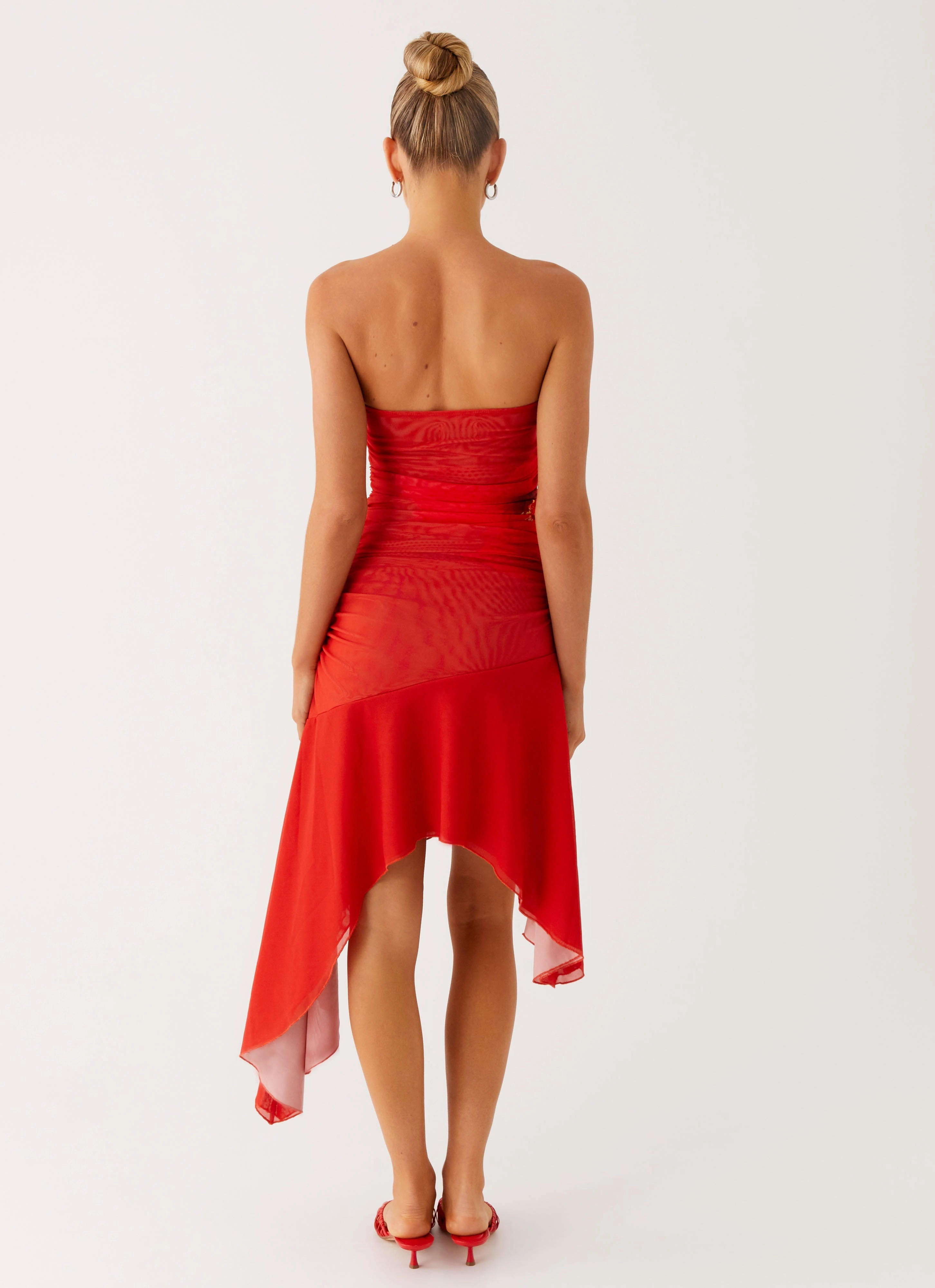 Smooth Texture Think About It Midi Dress - Fire Red