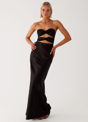 Comfy Flex Functional Layer Tianna Strapless Maxi Dress - Black