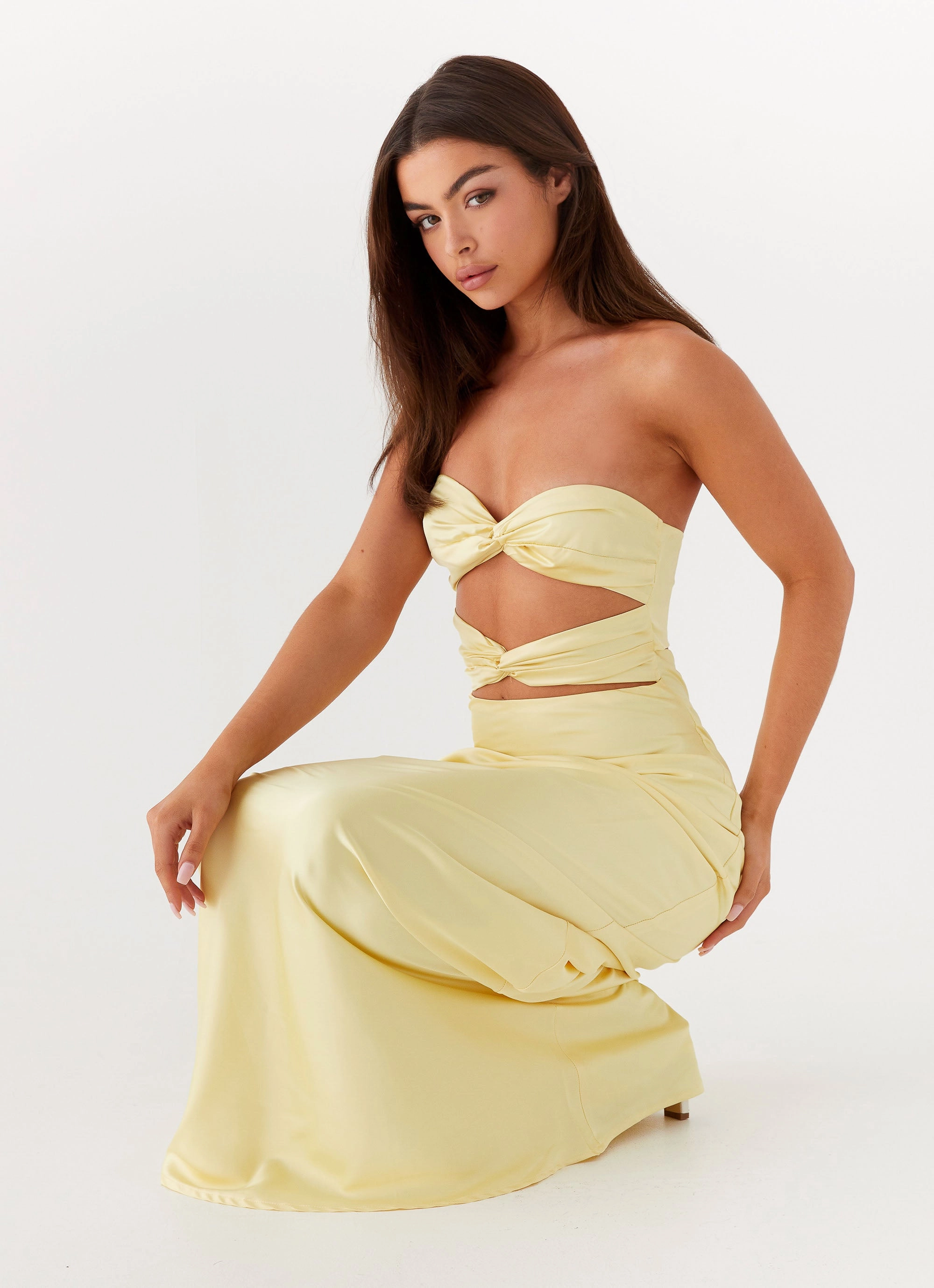 Stain-Guard-Finish Tianna Strapless Maxi Dress - Yellow