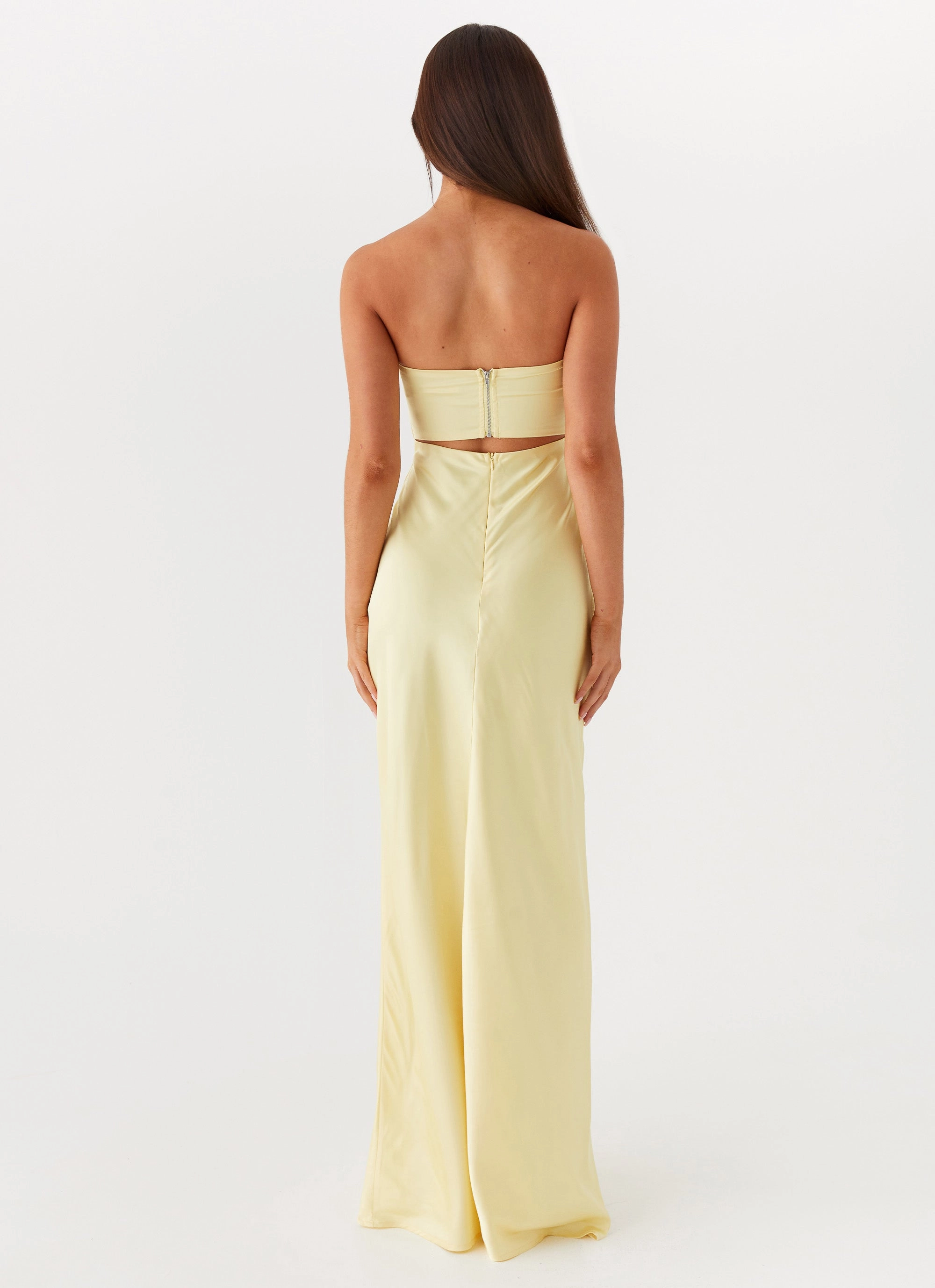 Tianna Strapless Maxi Dress - Yellow Lightweight Layer