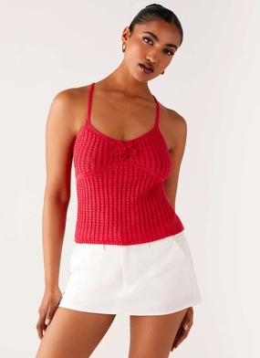 Anti Static Weave Technology Tiare Crochet Top - Fuchsia