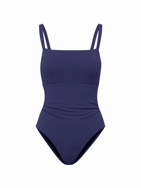 Jori One Piece In Navy Texture Layered Stitching