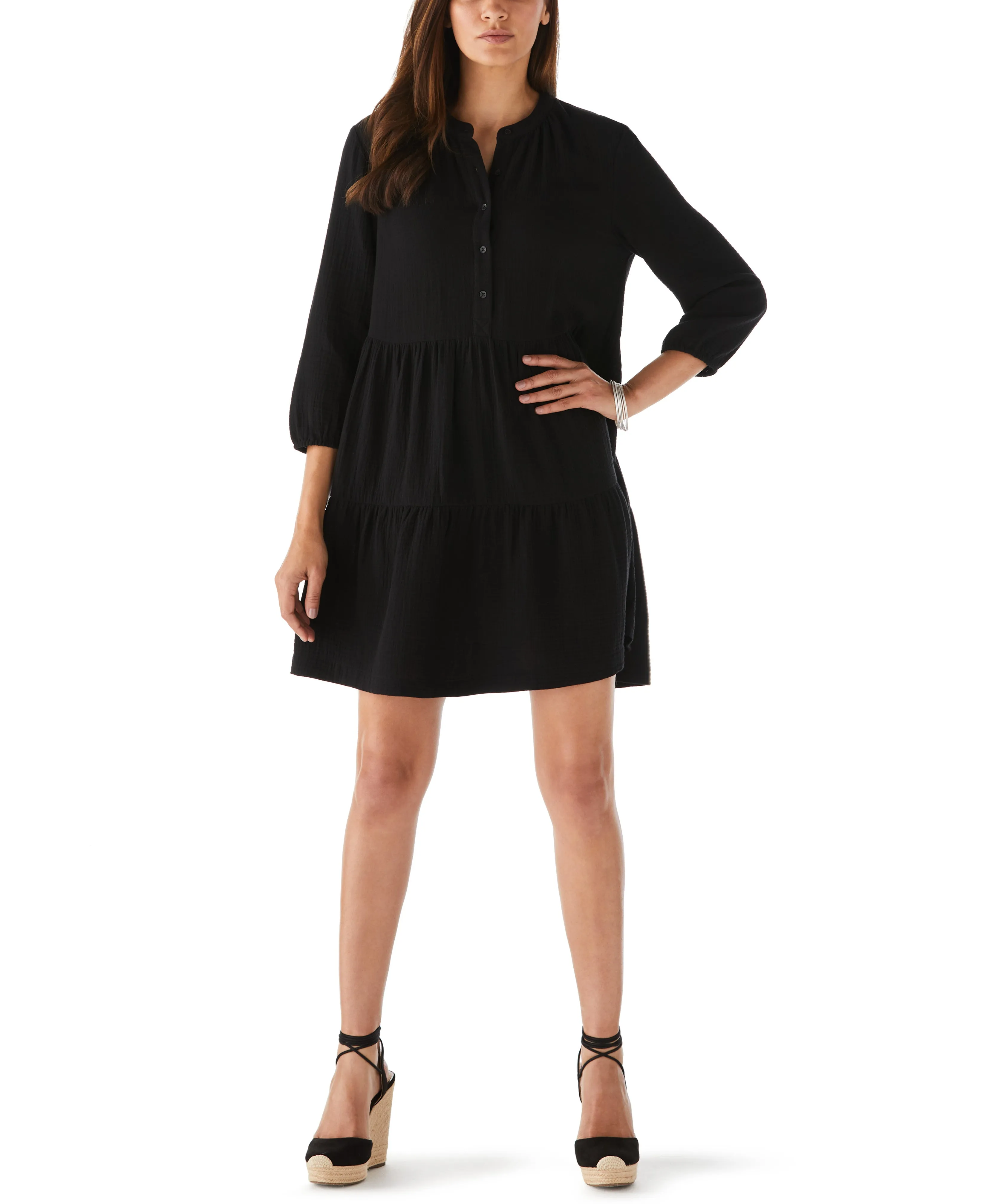 All Season Style Floral Comfort Tiered Dress